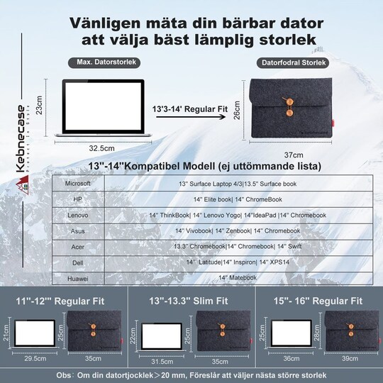 Kebnecase Sverige/14   Stilfuld nordisk
design
laptop ærme
/ bærbar etui