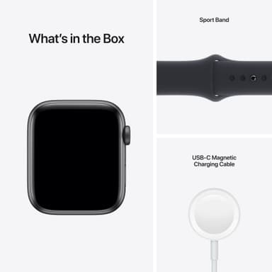 Apple Watch SE 44 mm GPS (Space Gray Alu/Midnight sportsbånd)