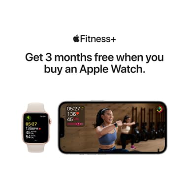 Apple Watch SE 44 mm GPS (Gold Alu/Starlight sportsbånd)