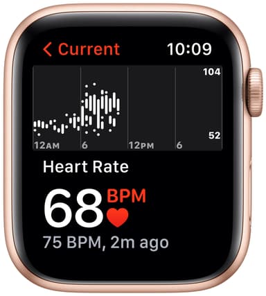 Apple Watch SE 44 mm GPS (Gold Alu/Starlight sportsbånd)