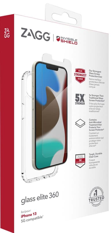 Zagg pakke med skærmbeskytter og cover til iPhone 13