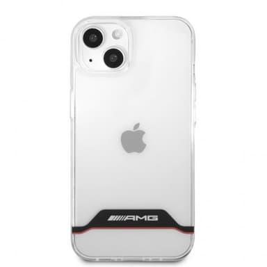 AMG iPhone 13 Mini Cover Electroplated Horizontal Stripes Rød Transparent