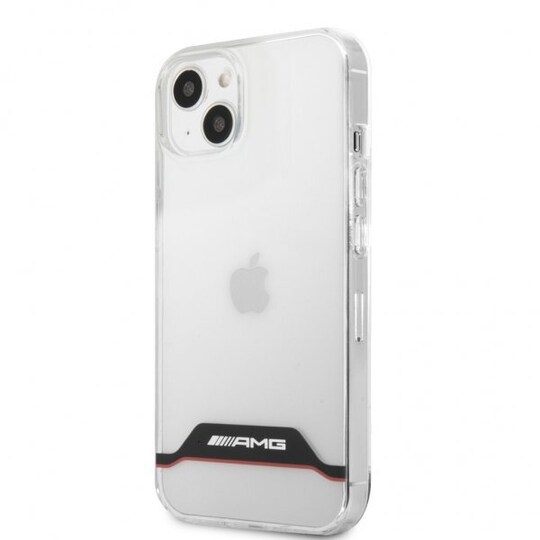 AMG iPhone 13 Mini Cover Electroplated Horizontal Stripes Rød Transparent