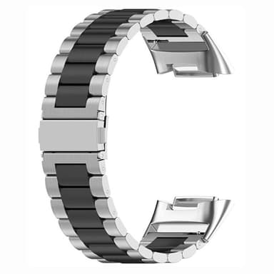 Rustfrit stål armbånd Fitbit Charge 5 - Sølv/sort