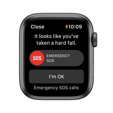 Apple Watch SE 44 mm GPS (Space Gray Alu/Midnight sportsbånd)