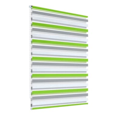 ECD Germany dobbelt rullegardin 60 x 150 cm - grøn-grå-hvid - Klemmfix - dobbelt