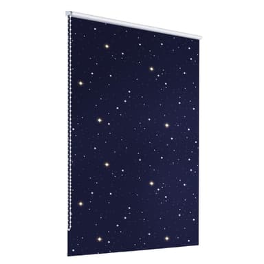 ECD Germany mørklægningsgardin 120 x 150 cm blå med stjerner Klemmfix uden at