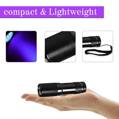 UV lommelygte med 9 LED lys Sort 395 nm