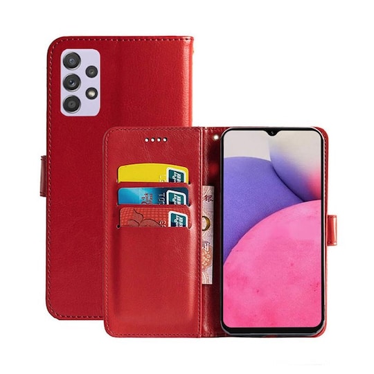 Samsung Galaxy A33 5G Wallet Cover 3-kort  - rød