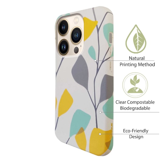 Miljøvenligt iPhone 13 Pro trykt etui - Floral Summer Spray