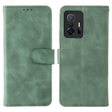 SKALO Xiaomi 11T/11T Pro Matt PU-læderpungetui - Grøn