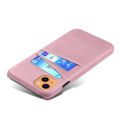 SKALO iPhone 13 PU-læder Kortholder Cover - Pink
