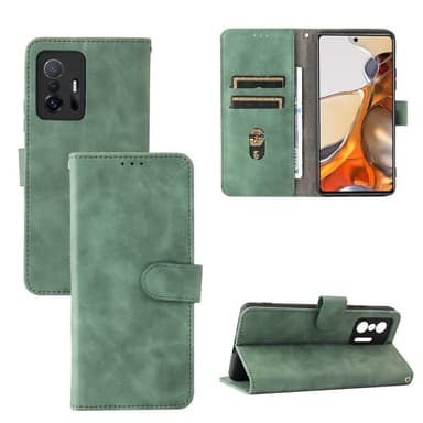 SKALO Xiaomi 11T/11T Pro Matt PU-læderpungetui - Grøn