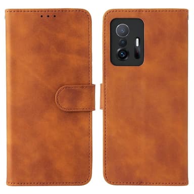 SKALO Xiaomi 11T/11T Pro Matt PU-læderpungetui - Lys brun