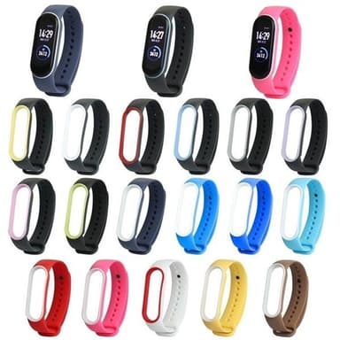 Elastisk rem til Xiaomi Mi Band 5 Sort & Rød