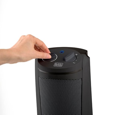 BLACK+DECKER Ceramic Fan Heater Tower 2000W Black Elgiganten