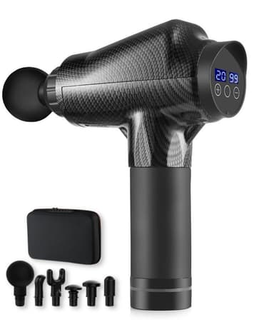 Massagepistol med 20 hastigheder og 6 massagehoveder