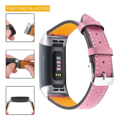 Fitbit Charge 3/4 armbånd Læder Pink