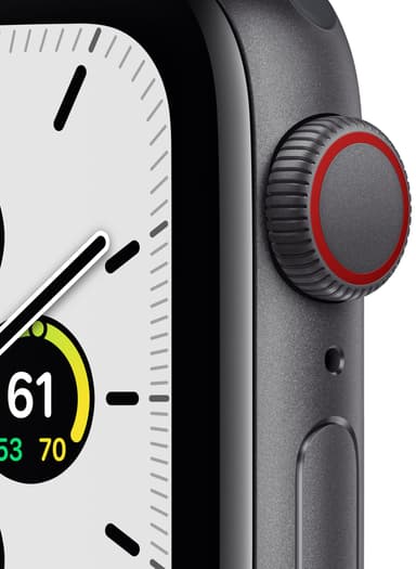 Apple Watch SE 44mm GPS+4G LTE (grey alu/sort sportsrem)