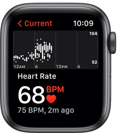 Apple Watch SE 44 mm GPS (Space Gray Alu/Midnight sportsbånd)