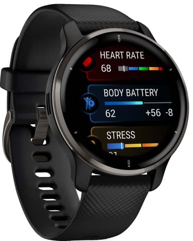 Garmin Venu 2 Plus GPS smartwatch (sort)