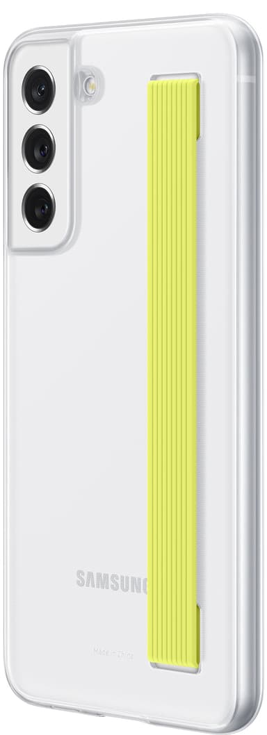 Samsung Galaxy S21 FE cover med klar strop (hvid)