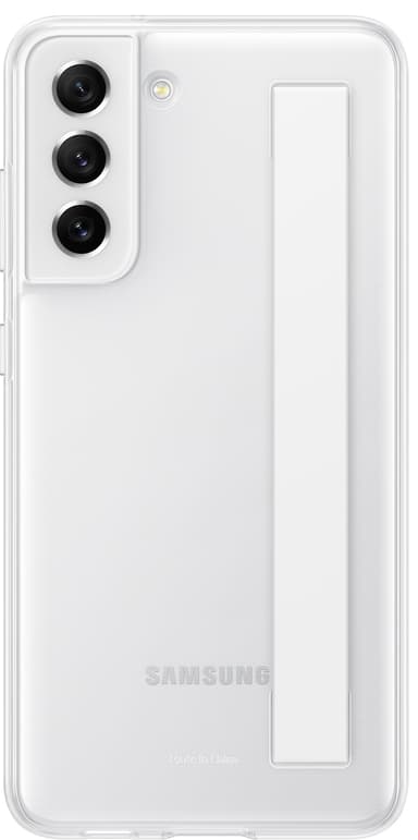 Samsung Galaxy S21 FE cover med klar strop (hvid)