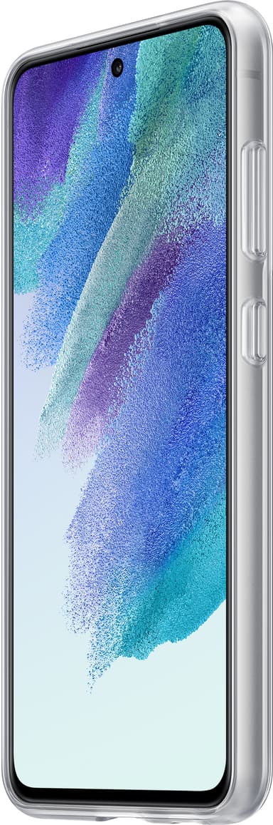Samsung Galaxy S21 FE cover med klar strop (hvid)