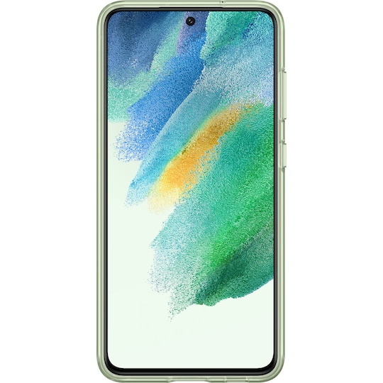 Samsung Galaxy S21 FE cover med klar strop (grøn)