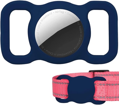 Apple AirTag holder til kat / hund halskæde silikone Mørkeblå Elgiganten