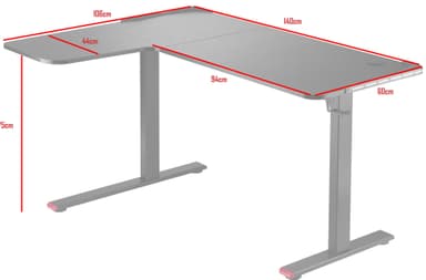 Piranha L-shaped RGB gaming skrivebord
