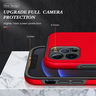 iPhone 13 Pro Fingerring Kickstand Hybrid Taske - Rød
