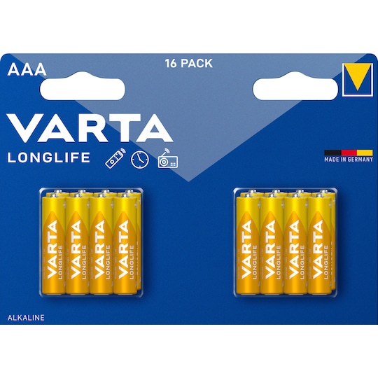 Varta Longlife AAA-batterier (16-pak)