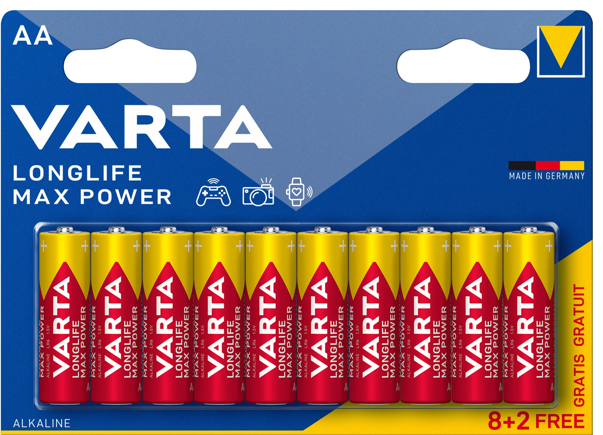 Se Varta Longlife Max Power Aa 10 Pack (8+2) - Batteri hos Elgiganten