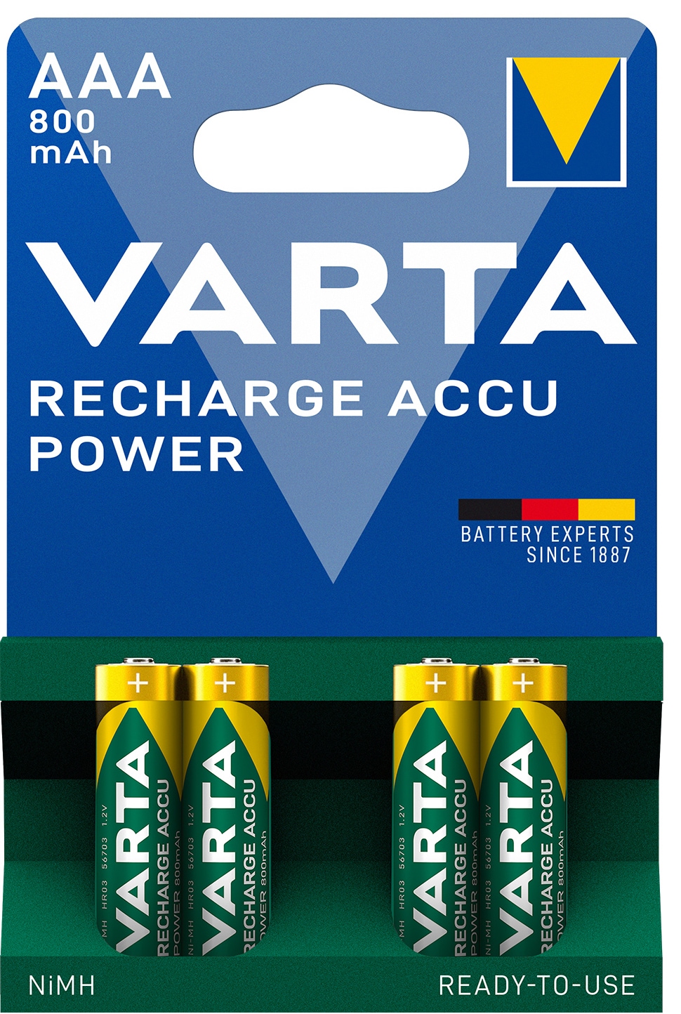 Varta Power AAA 800Mah-batterier (4-pak) thumbnail