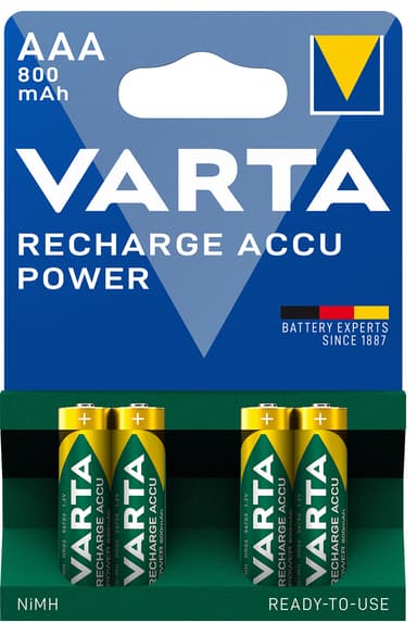 Varta Power AAA 800Mah-batterier (4-pak) thumbnail