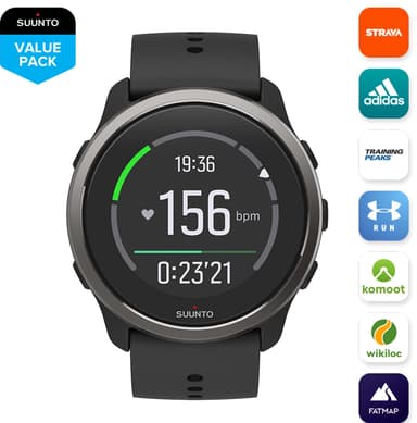 Suunto 5 Peak multisportsur, 43 mm  (sort)