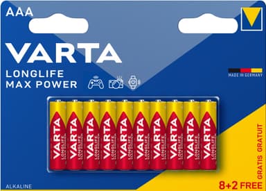 Varta Longlife Max Power AAA-batterier (12-pak)