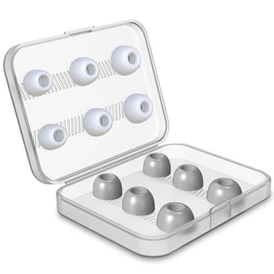 12 stk Ørepropper til AirPods Pro med opbevaringsæske - 6 stk Grå & 6 stk Hvide
