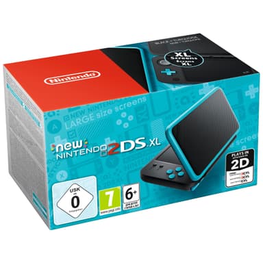 horisont Danser brænde New Nintendo 2DS XL konsol EU model (sort/turkis) | Elgiganten