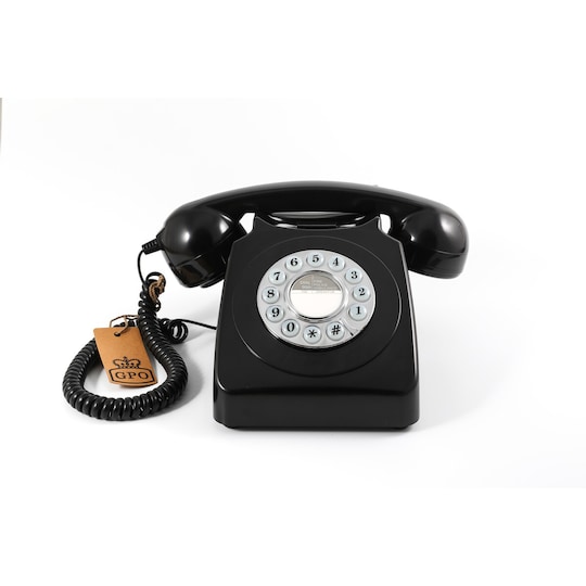 GPO 746 Retro telefon, sort
