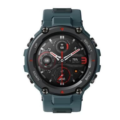 Amazfit T-Rex Pro Smart ur, GPS (satellit), AMOLED Display, Touchscreen, Pulsmåler, Aktivitetsovervågning 24/7, Vandtæt, Bluetooth, Stålblå