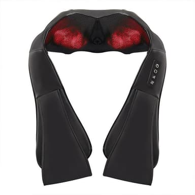 Elektrisk nakke og skulder massager med varme Sort