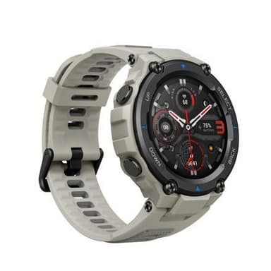 Amazfit T-Rex Pro Smart-ur, GPS (satellit), AMOLED Display, Touchscreen, Pulsmåler, Aktivitetsovervågning 24/7, Vandtæt, Bluetooth, Desert Grey