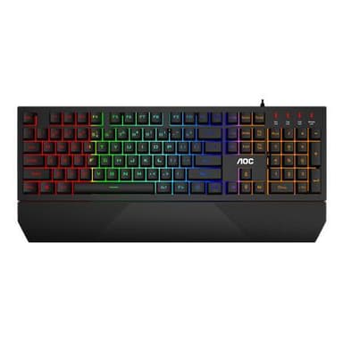 AOC Gaming Keyboard GK200 RGB LED-lys, QWERTY, Sort, Kablet, USB, Taster med mekanisk følelse