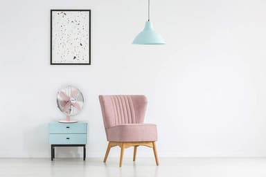 bordventilator Retro 35W 35 cm stålpink