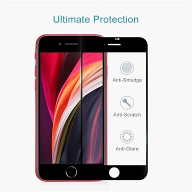 Tempereret skærmskåner med aluminiumskanter til iPhone SE 2020
