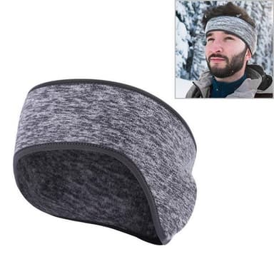 Headband / Pandebånd med ørevarmere - Grå