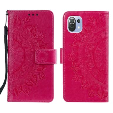 SKALO Xiaomi Mi 11 Lite Mandala Flip Cover - Cerise