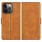 SKALO iPhone 13 Pro Max Premium Wallet Flip Cover - Lys brun